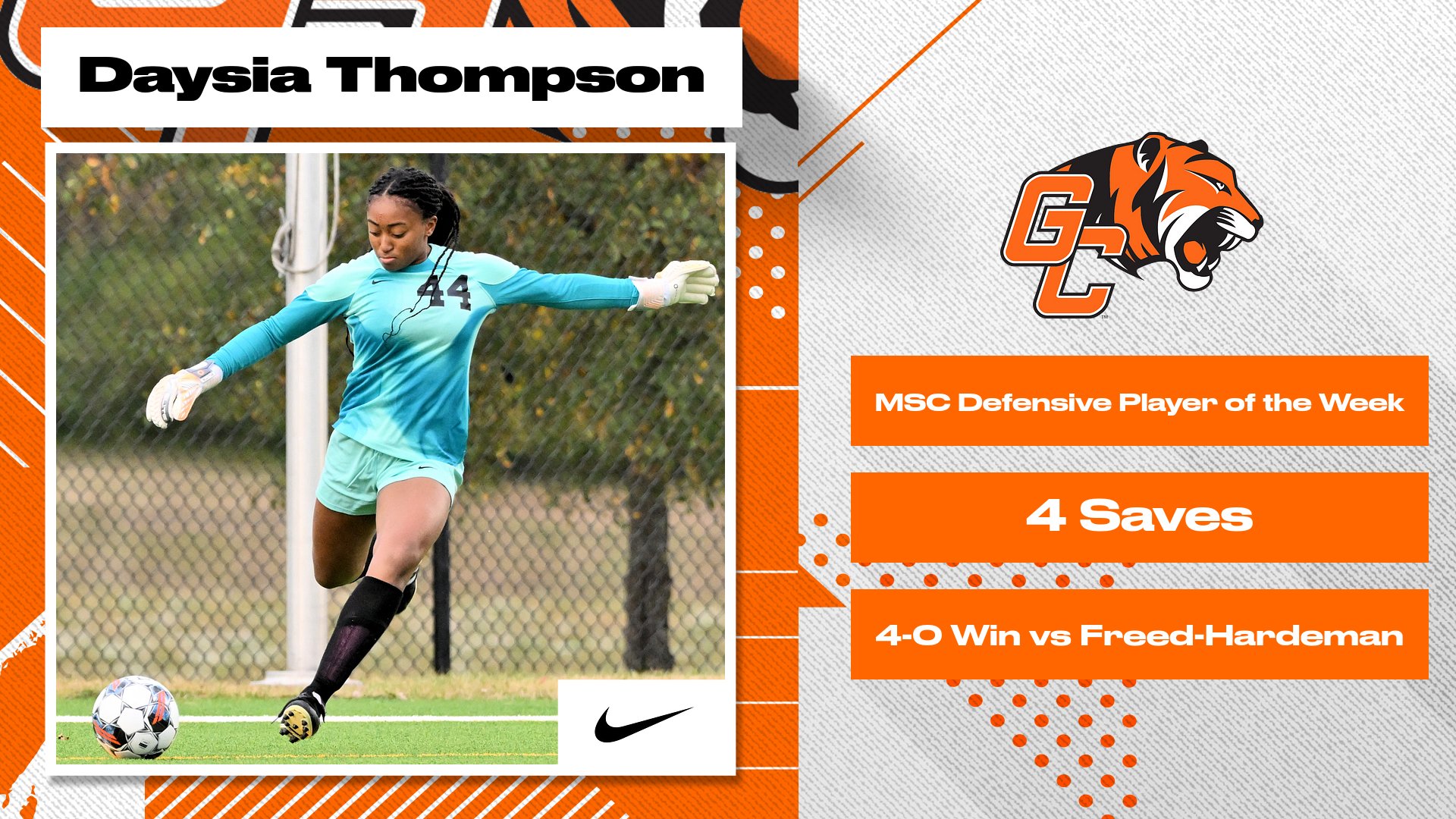 Thompson named MSC Defensive Player of the Week